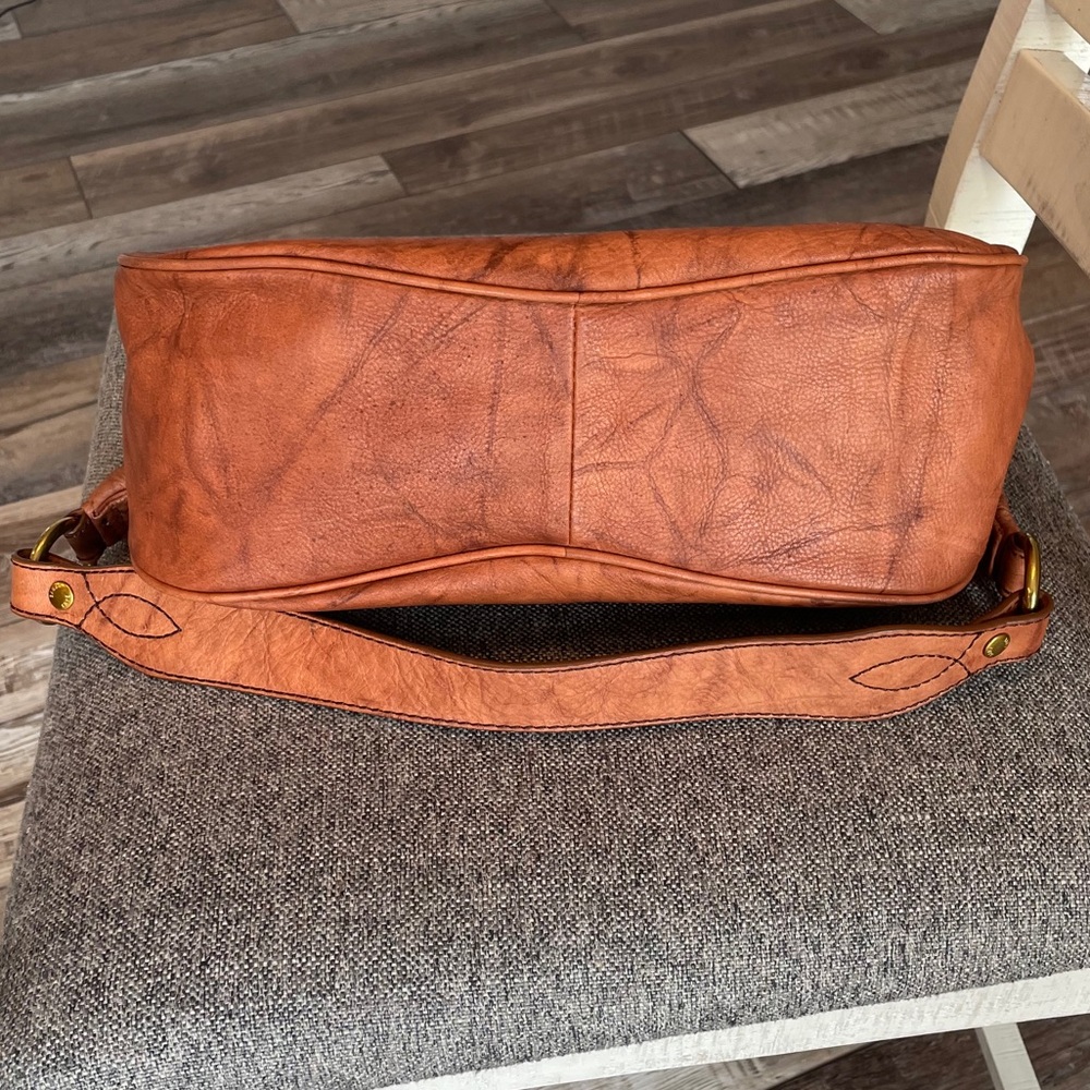 Frye Campus Rivet Hobo Leather Shoulder Bag in a Distressed Cognac Brown - Picture 4 of 14
